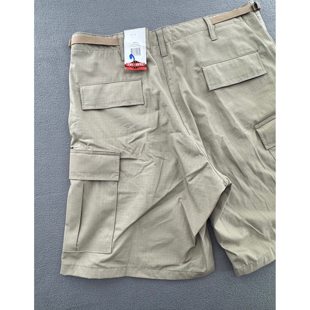 TRU-SPEC Cargo Shorts Men L Khaki Tan Ripstop Tactical Utility 6-Pocket Gorpcore - Picture 6 of 11